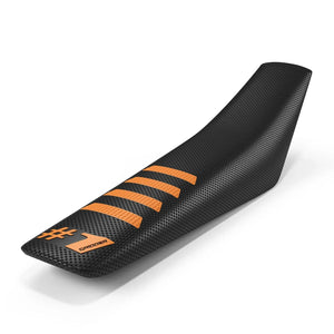 Sadelöverdrag - RIBBED - Svart/Orange