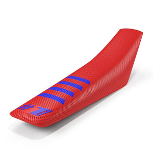 Sadelöverdrag - RIBBED - Röd/Blå