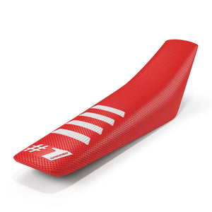 Sadelöverdrag - RIBBED - Röd/Vit